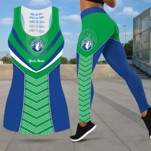 Limited Edition – Customized NBA Minnesota Timberwolves Leggings & Hollow Tank Top Set