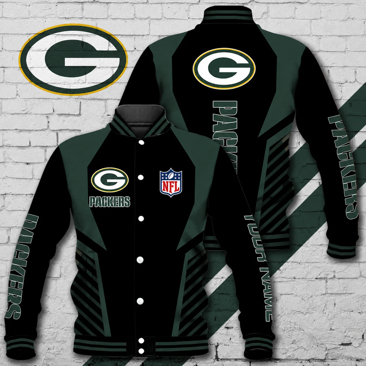 Limited Edition – Customized NFL Green Bay Packers Satin Varsity & Baseball Jacket
