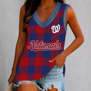 Limited Edition – Customized MLB Washington Nationals Women’s V-Neck Tank Top