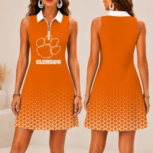 Limited Edition – New Customized NCAA Clemson Tigers Women’s Zip Sleeveless Polo Dress