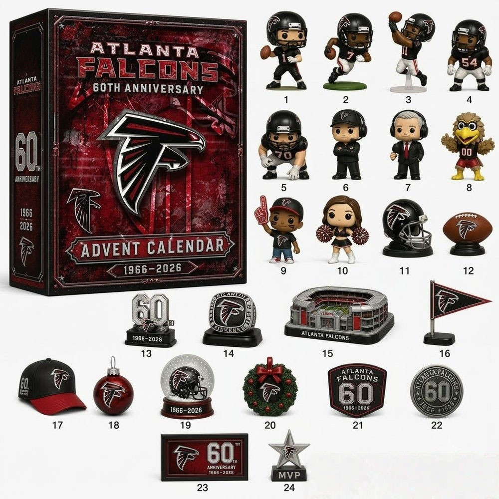 Atlanta Falcons 60th Anniversary Advent Calendar 2026 24 Days Christmas Countdown Xmas Gift