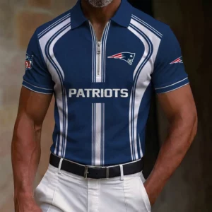 Limited Edition – Customized NFL New England Patriots Zip Polo Shirt