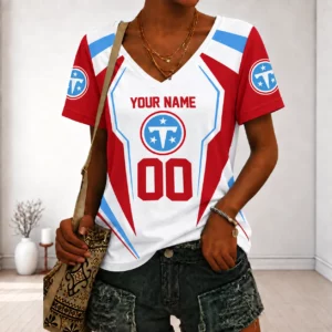 Limited Edition – Customized NFL Tennessee Titans V-Neck Female Shirt