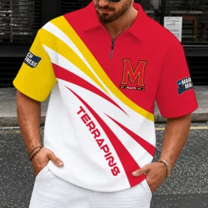 Limited Edition – Customized NCAA Maryland Terrapins Quarter-Zip Polo Shirt