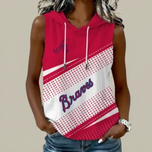 Limited Edition – Customized MLB Atlanta Braves Women’s Sleeveless Hooded Pocket Tank Top