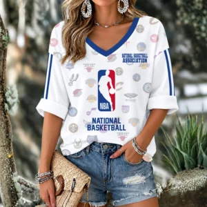 Limited Edition – Customized NBA All Teams Women’s V-Neck Long Sleeve Shirt
