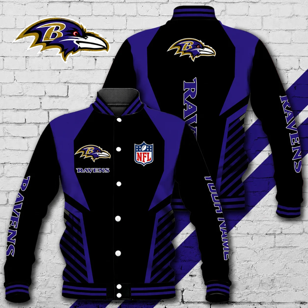 Limited Edition – Customized NFL Baltimore Ravens Satin Varsity & Baseball Jacket