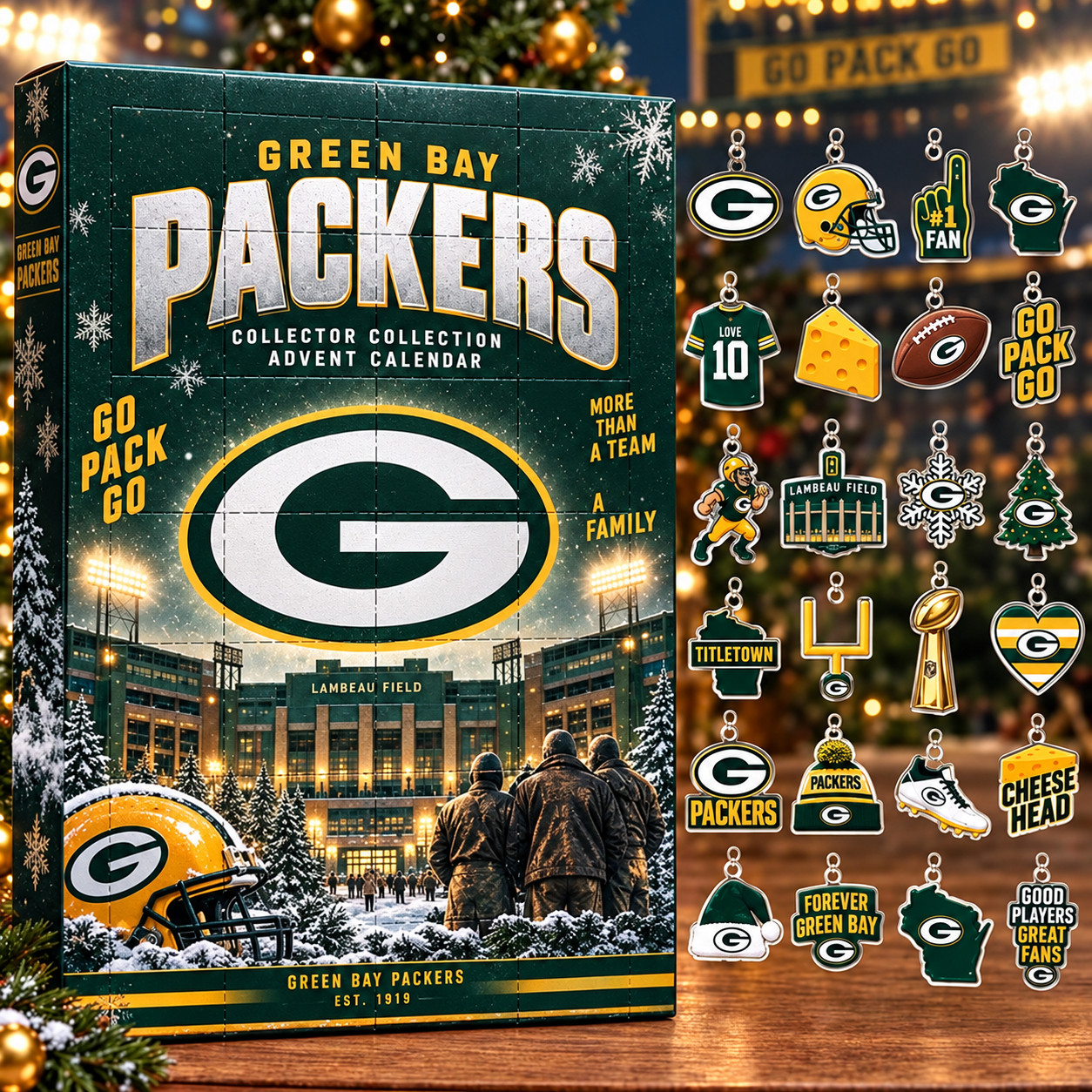 Green Bay Packers Christmas Advent Calendar Go Pack Go Best Gifts For Fans