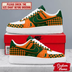 Limited Edition – Customized NCAA Miami Hurricanes Af1 Shoes