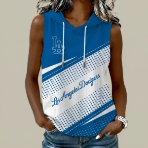 Limited Edition – Customized MLB Los Angeles Dodgers Women’s Sleeveless Hooded Pocket Tank Top