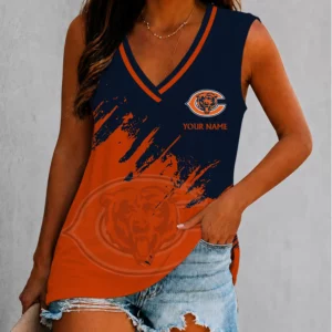 Limited Edition – Customized NFL Chicago Bears Women’s V-Neck Tank Top