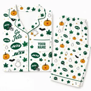 Limited Edition – Customized NFL New York Jets Halloween Long Pajamas Set