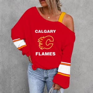 Limited Edition – Customized NHL Calgary Flames Drop Shoulder Sweatshirt