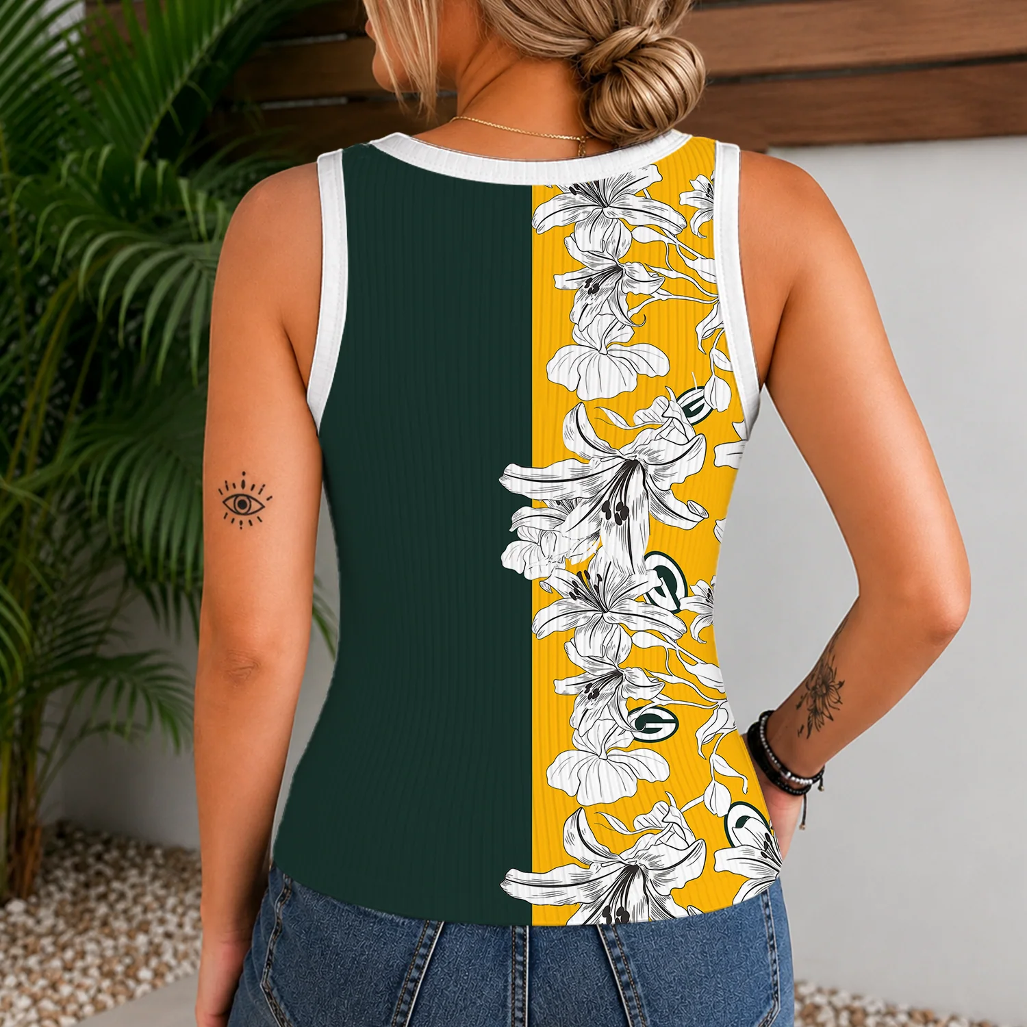 Limited Edition – Customized NFL Green Bay Packers Women’s V-Neck Tank Top - Image 2