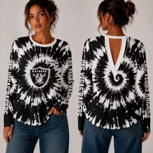 Limited Edition – Customized NFL Las Vegas Raiders Women’s Back V-Cut Long-Sleeve Shirt