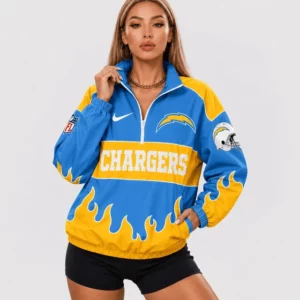 Limited Edition – Customized NFL Los Angeles Chargers V-Neck Zipper Sweatshirt Jacket