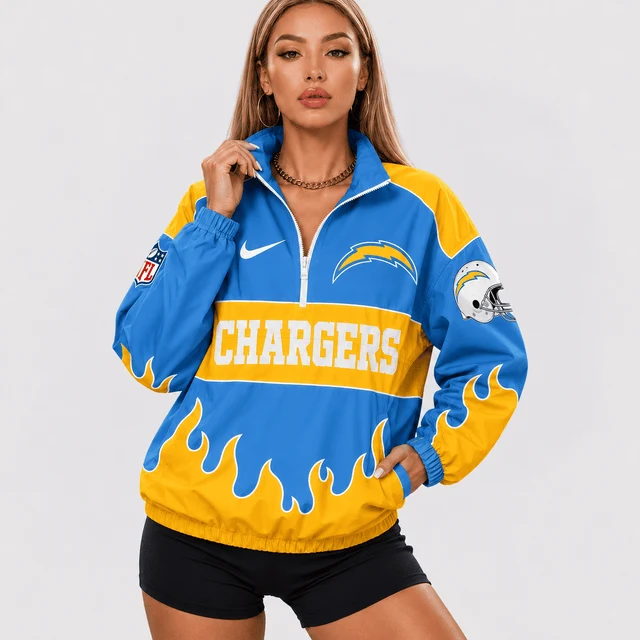 Limited Edition – Customized NFL Los Angeles Chargers V-Neck Zipper Sweatshirt Jacket