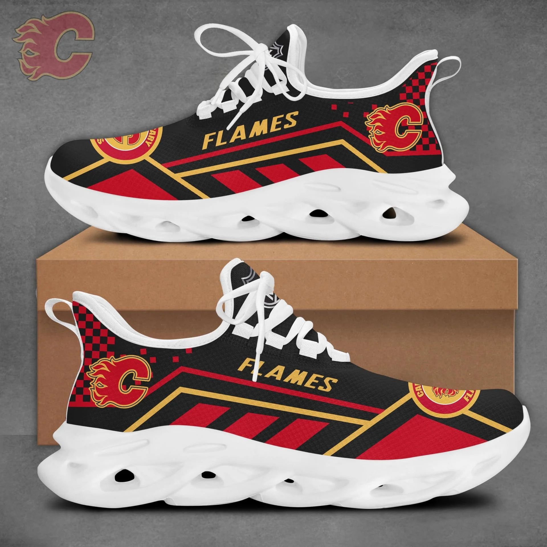 Limited Edition – Customized NHL Calgary Flames Max Soul Sneakers - Image 2