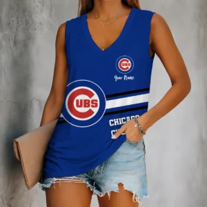 Limited Edition – Customized MLB Chicago Cubs Women’s V-Neck Tank Top