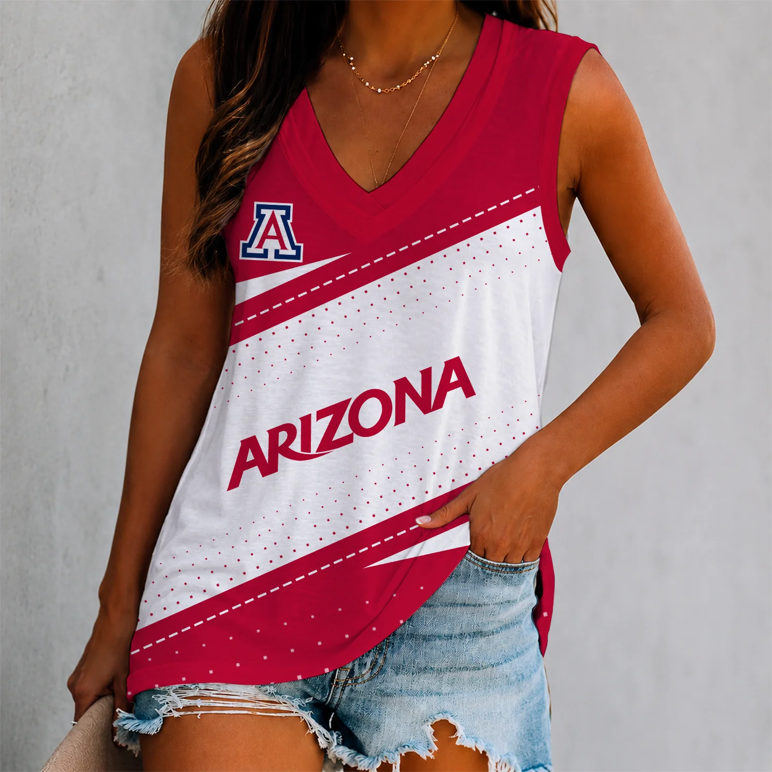 Limited Edition – Customized NCAA Arizona Wildcats Women’s V-Neck Tank Top