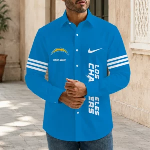 Limited Edition – Customized NFL Los Angeles Chargers Men’s Long Sleeve Button-Up Shirt