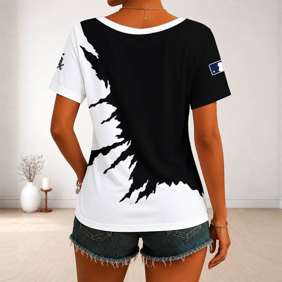 Limited Edition – Customized MLB Chicago White Sox V-Neck Female Shirt - Image 2