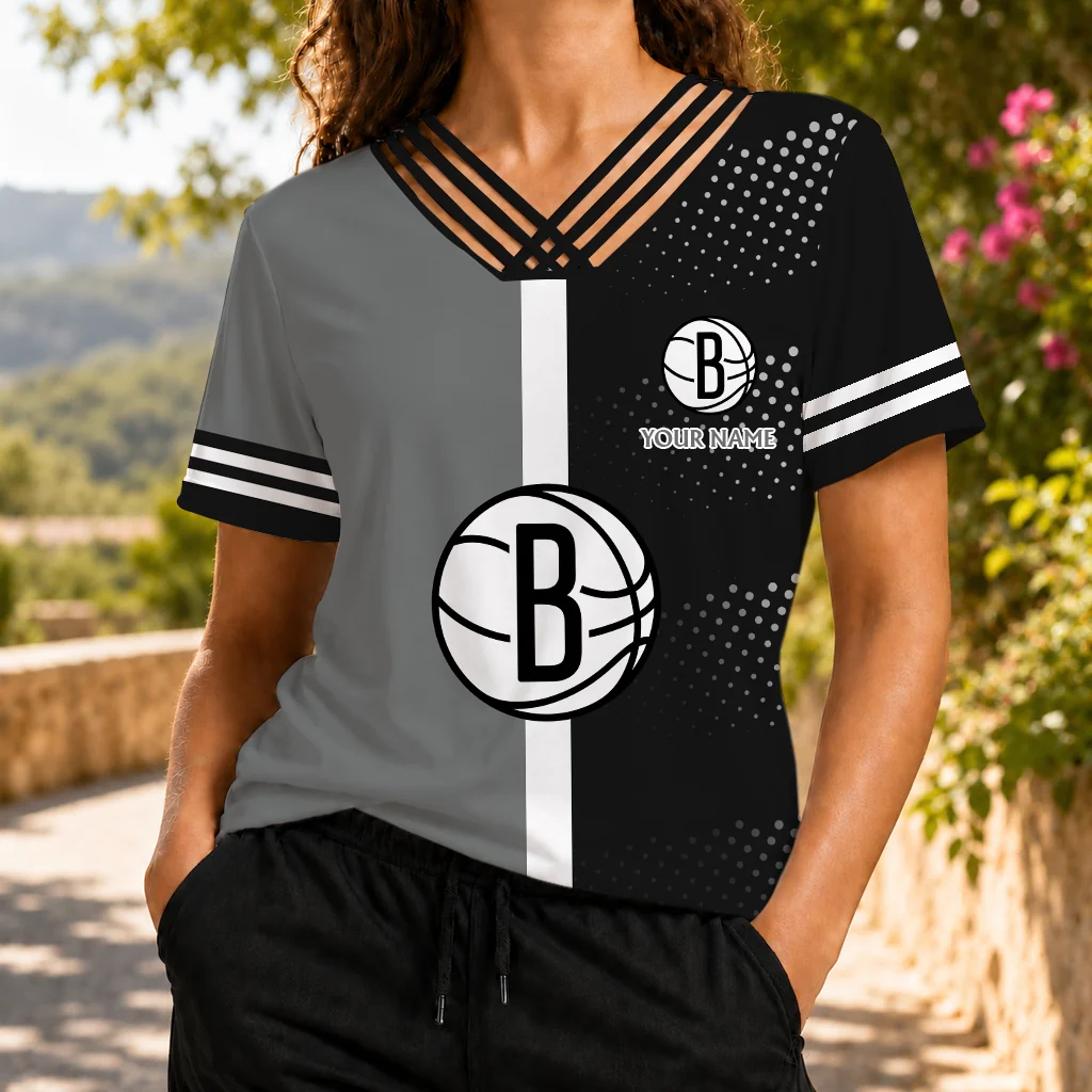 Limited Edition – Customized NBA Brooklyn Nets V-Neck Shirt