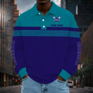 Limited Edition – Customized NBA Charlotte Hornets Men Long Sleeve Polo Shirt
