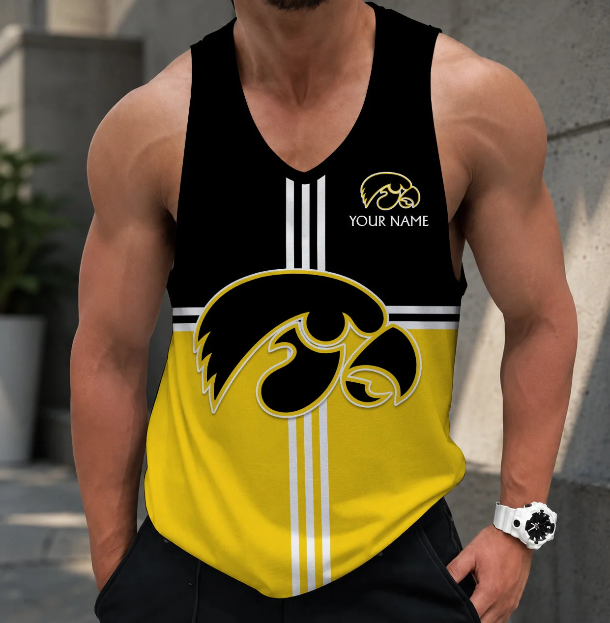 Limited Edition – Customized NCAA Iowa Hawkeyes Strappy Unisex Tank Top