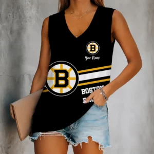 Limited Edition – Customized NHL Boston Bruins Women’s V-Neck Tank Top