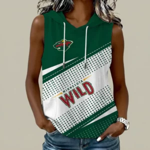 Limited Edition – Customized NHL Minnesota Wild Women’s Sleeveless Hooded Pocket Tank Top