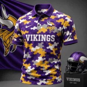 Limited Edition – Customized NFL Minnesota Vikings Camo Polo Shirt