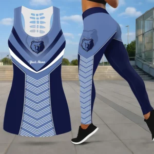 Limited Edition – Customized NBA Memphis Grizzlies Leggings & Hollow Tank Top Set