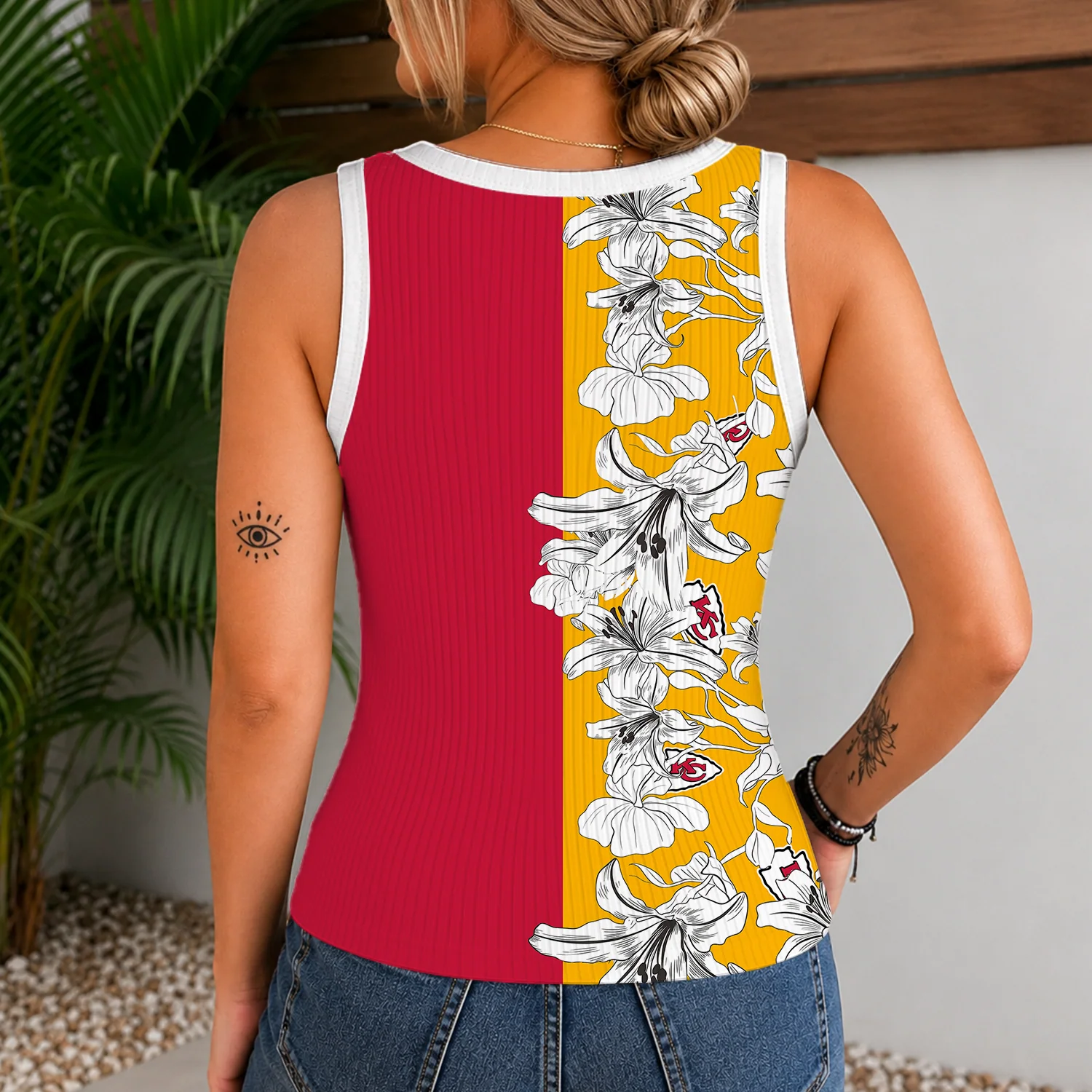 Limited Edition – Customized NFL Kansas City Chiefs Women’s V-Neck Tank Top - Image 2