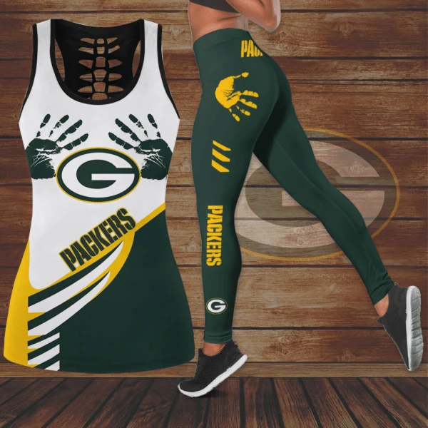 Limited Edition – Customized NFL Green Bay Packers Hollow Tank Top & Leggings Set