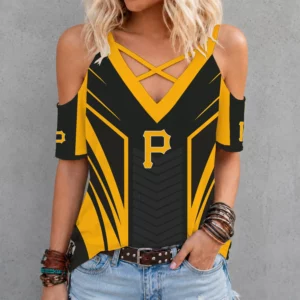 Limited Edition – Customized MLB Pittsburgh Pirates Criss Cross V-Neck Top