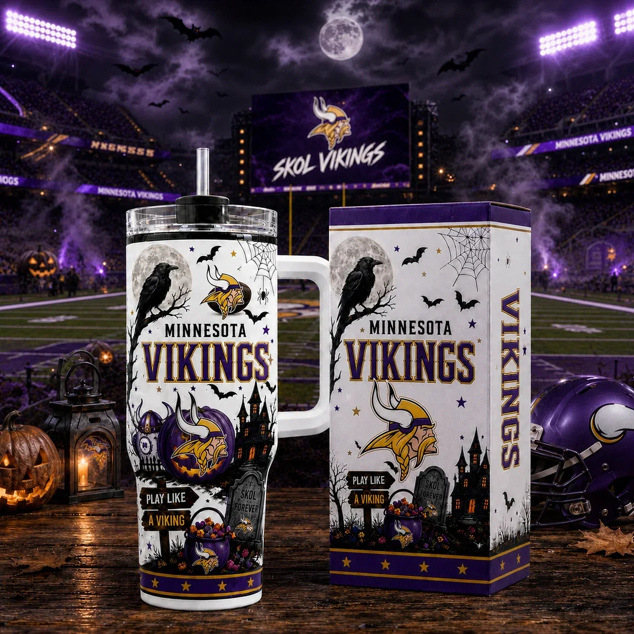Limited Edition – Customized NFL Minnesota Vikings Halloween 40Oz Tumbler