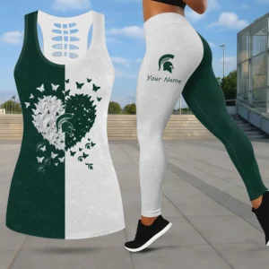 Limited Edition – Customized NCAA Michigan State Spartans Leggings & Hollow Tank Top Set