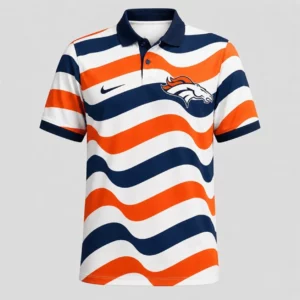 Limited Edition – Customized NFL Denver Broncos Striped Polo Shirt