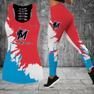 Limited Edition – Customized MLB Miami Marlins Hollow Tank Top & Leggings Set