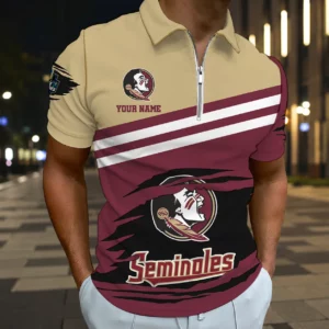 Limited Edition – Customized NCAA Florida State Seminoles Zip Polo Shirt