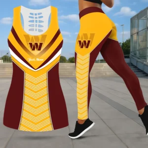 Limited Edition – Customized NFL Washington Commanders Leggings & Hollow Tank Top Set