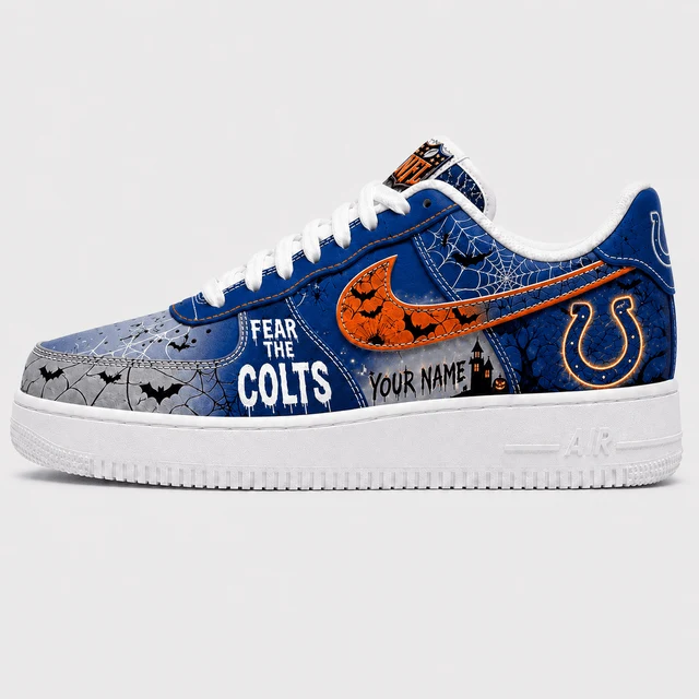 Limited Edition – Customized NFL Indianapolis Colts Halloween Air force 1 Shoes - Image 2