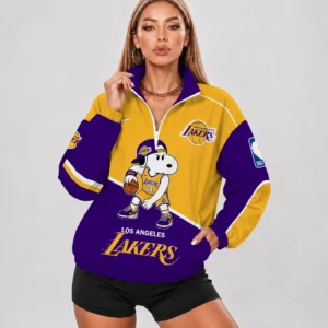 Limited Edition – Customized NBA Los Angeles Lakers V-Neck Zipper Sweatshirt Jacket