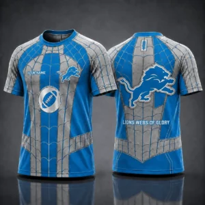 Limited Edition – Customized NFL Detroit Lions x Spider Unisex T-Shirt