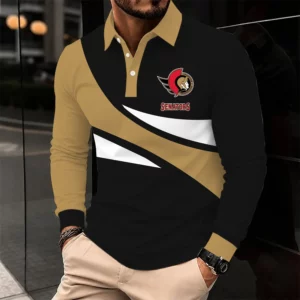 Limited Edition – Customized NHL Ottawa Senators Men Long Sleeve Polo Shirt