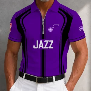 Limited Edition – Customized NBA Utah Jazz Zip Polo Shirt