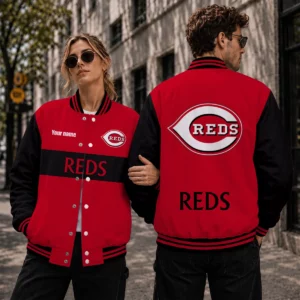 Limited Edition – Customized MLB Cincinnati Reds Satin Varsity & Baseball Jacket