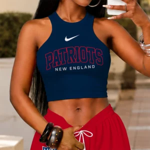 Limited Edition – Customized NFL New England Patriots Women’s Crop Top & Long Pants Set