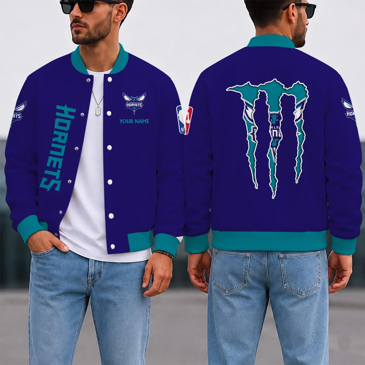 Limited Edition – Customized NBA Charlotte Hornets Baseball Jacket, Satin Varsity Jacket